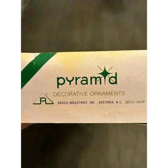 Vintage Pyramid Glass Holiday Christmas tree Ornaments Set of 18 Red & Silver - Picture 7 of 7